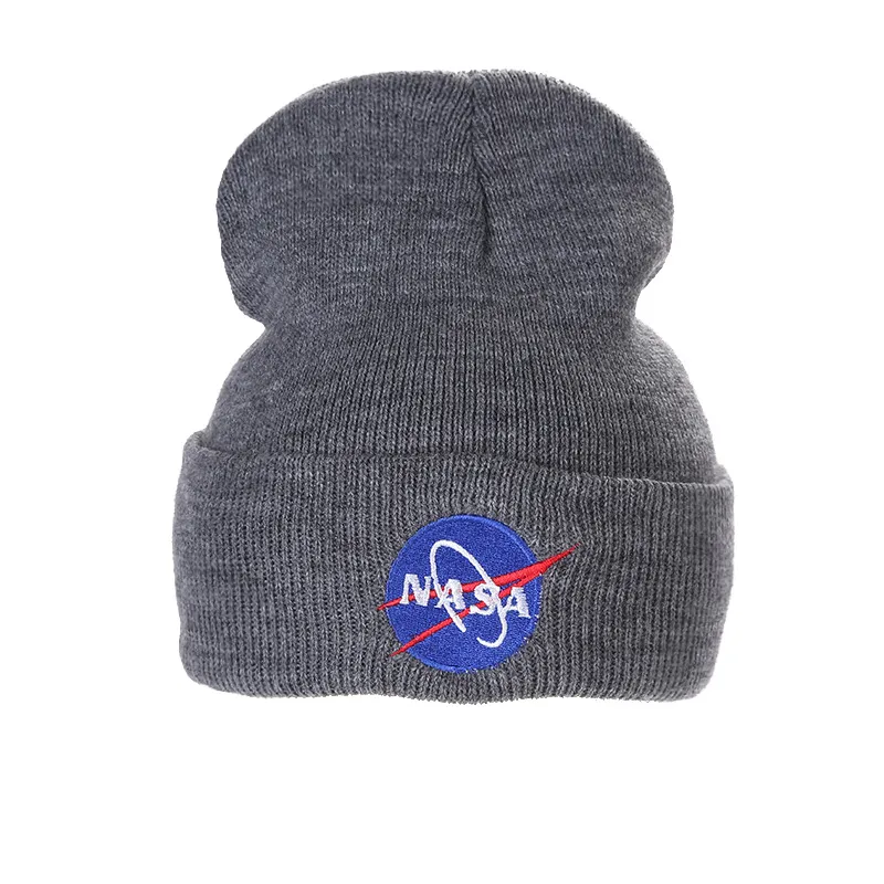 Tide Brand 2024 Fashion NASA Osobowość Wool Street Dance Kniting Hat Europe and America Outdoor Keep Warm Ski Cap