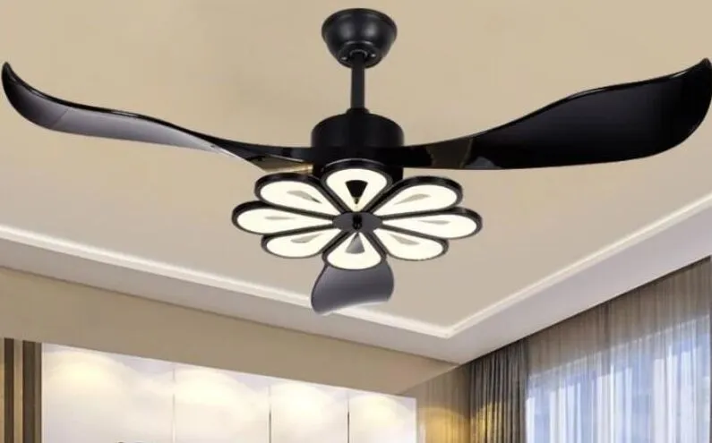 LED moderne plafonnier ventilateur noir ventilateurs de plafond avec lumières maison décorative chambre ventilateur lampe Dc ventilateur de plafond télécommande MYY279I