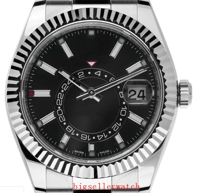 Top vente de haute qualité montres Sky Dweller 326934 42mm cadran noir en acier inoxydable Asie 2813 mouvement automatique montre pour homme Wa156j