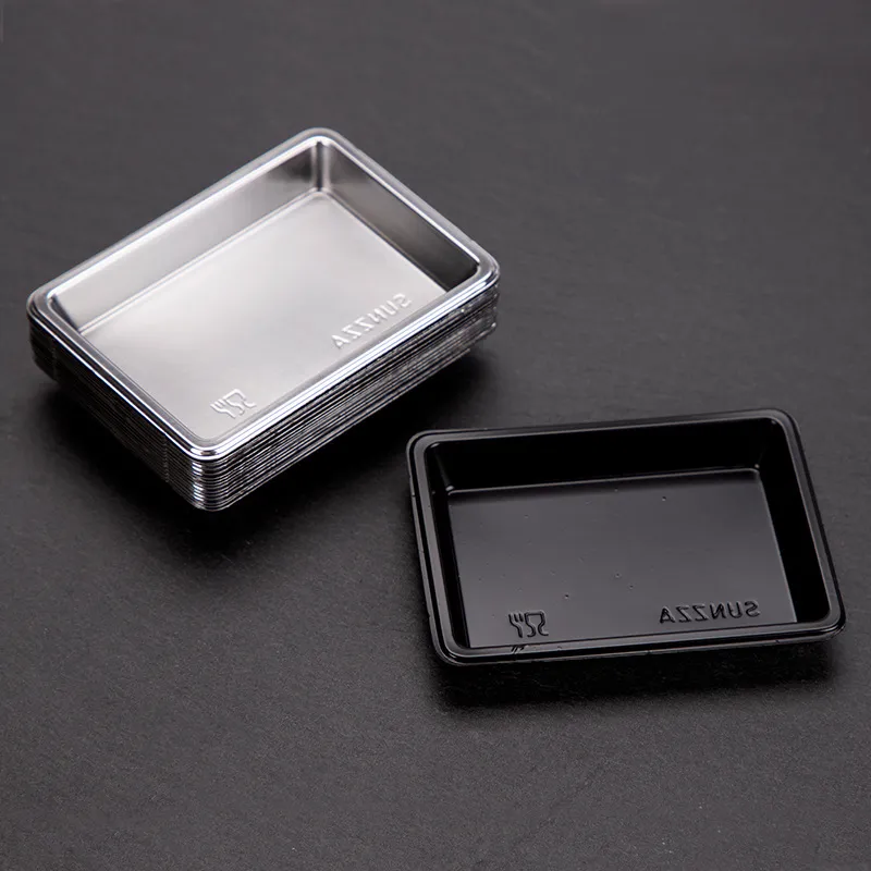 Disposable Sushi Soy Sauce Dish Rectangle Salad Salt Seasoning Containers Plate Restaurant Take-Out Package Whole2734