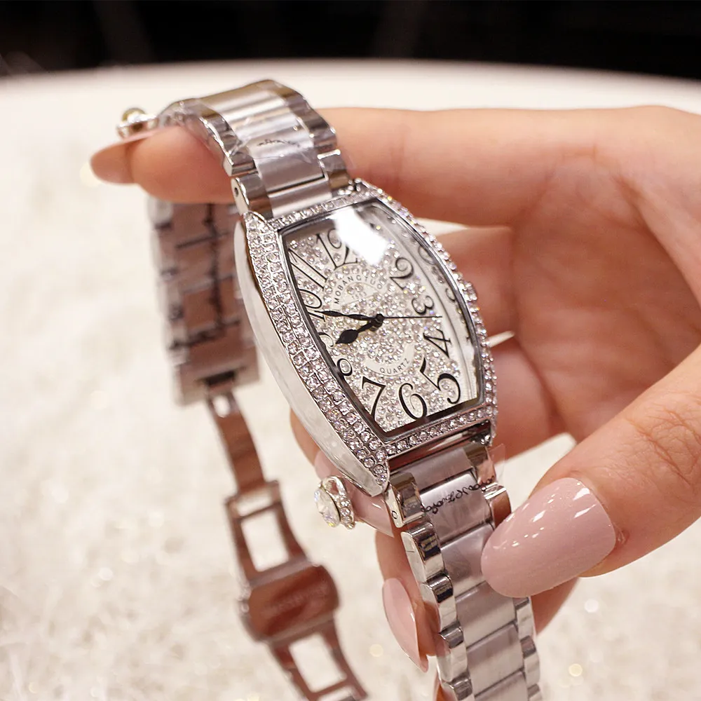 Neue koreanische Version der Uhr, wasserdicht, voller Lauf, Diamant-Intarsien, modische Studenten-Armbanduhr292G
