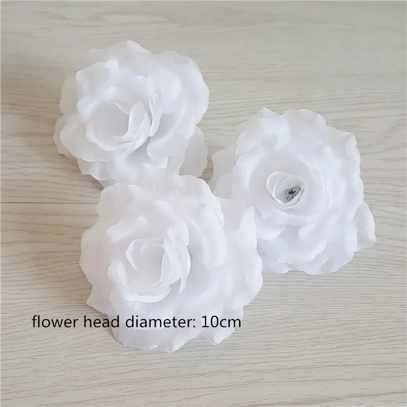 White Color Artificial Flower Head Wedding Rose Peony Hydrangea Bridal Bouquet Wedding Decoration DIY Home Party Fake Flowe286w