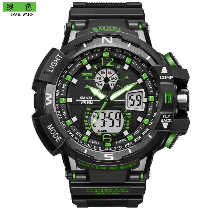 BRW Orologi da uomo Orologi sportivi all'aria aperta di marca Orologi casual da uomo in pelle di moda Orologio digitale Orologio da uomo Relogio Masculino Drop Sh227h