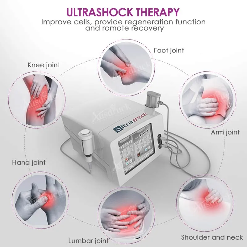 Steuerfreies tragbares Ultraschall-Physiotherapiegerät Stoßwellentherapie zur Schmerzlinderung Eswt Knie-Rücken-Ganzkörper-Schmerzlinderung Entfernung von Cellulite