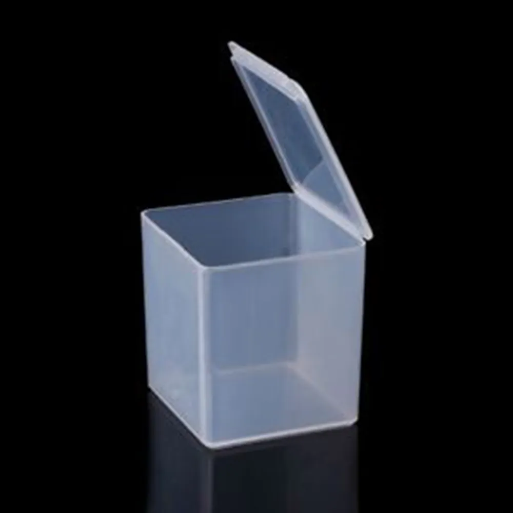 Kleine quadratische durchsichtige Kunststoff-Aufbewahrungsbox, transparente Schmuck-Aufbewahrungsboxen, kreative Perlen, Kunsthandwerk, Behälter, 2464