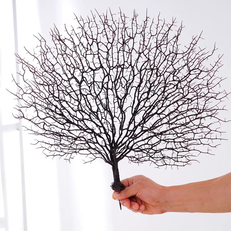 45 centimetri di plastica artificiale ramo di un albero corallo bianco decorazioni di nozze decorazione della casa simulazione pavone corallo ramo essiccato falso pla290j