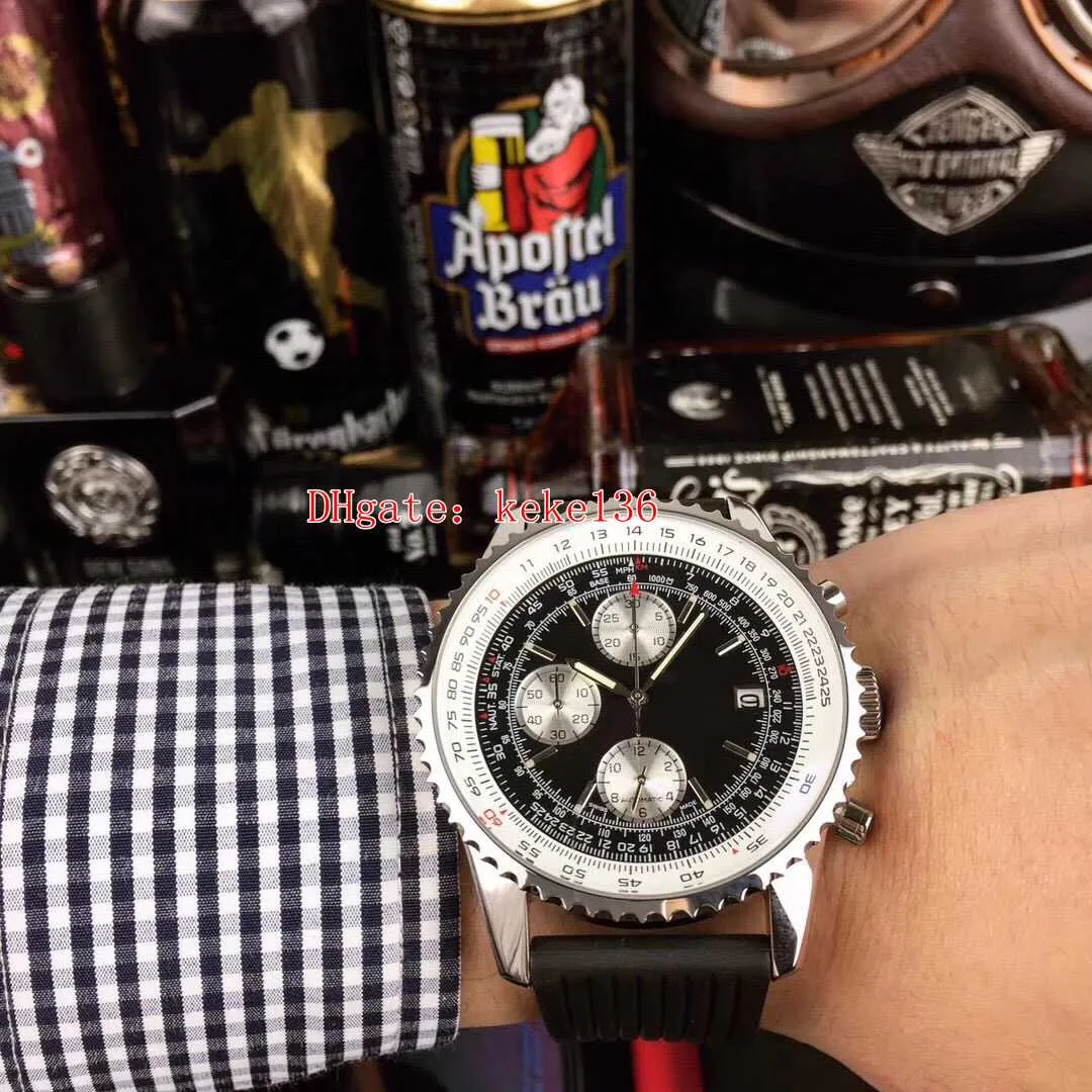 5 -stylowy w stylu Wysokiej jakości mężczyźni Watch 46 mm Navitimer AB012012 BB0 Skórzane pasma VK Quartz Chronograph Workin Watches Wris267V