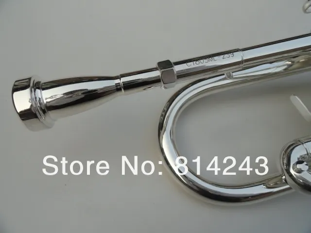 BACH C180SML239 Tromba di alta qualit￠ C Trumpe di arrivo Nuovo strumenti musicali trombettili placcati in argento con guanti di case6702045