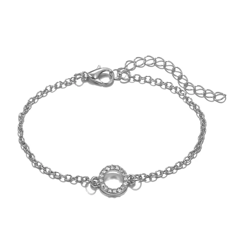 5 -st ronde diamant geknoopte pijl open geometrie ketting armband verstelbare manchet armband open lijn stapelbare surround armband set f268j