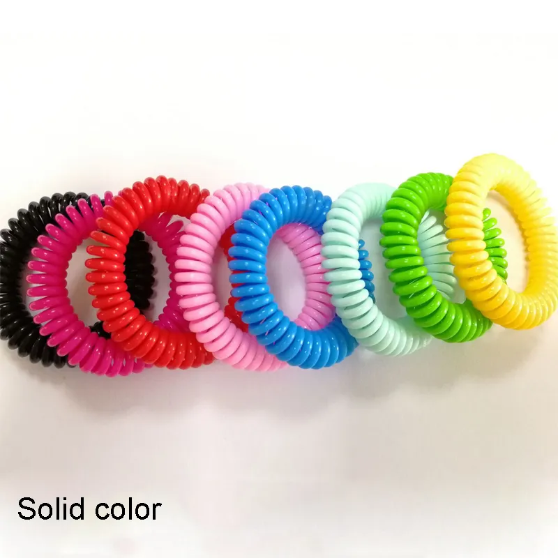 Mosquito Bracelet Bicolor Anti-Mosquito Phone Plastic Spring Coil Hair Ring Children Adult Mosquito Repellent Bracelet Hand Rings BH1786 CY