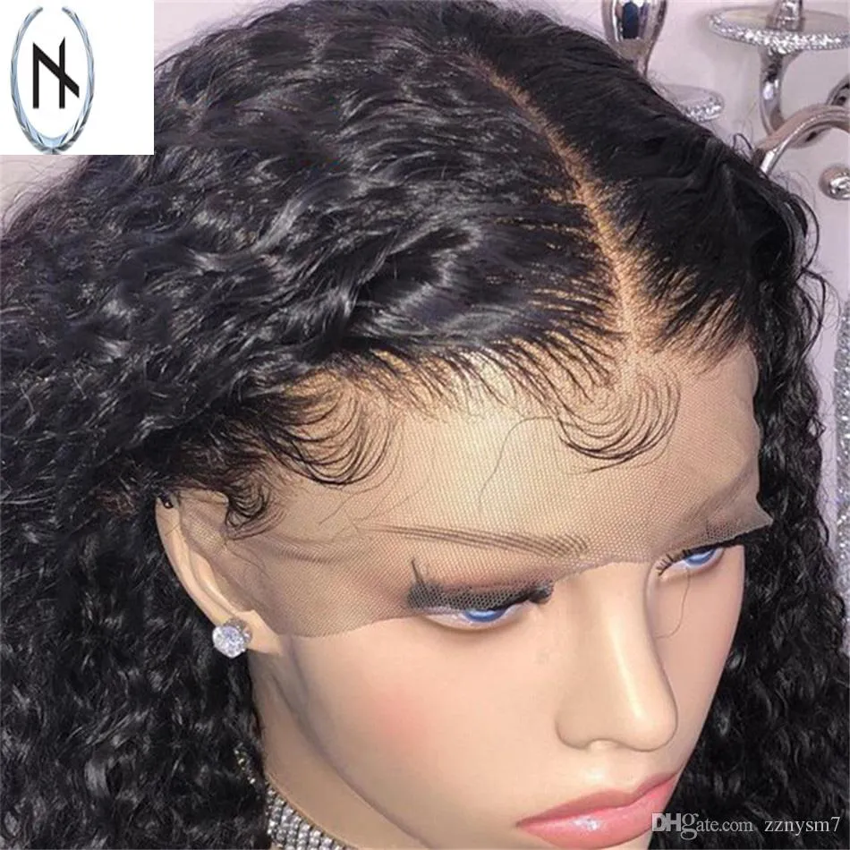 Brésil Hair Water Wave Lace Frontal Human Hair Wigs 134 Pré-cueillette brésilienne en dentelle humaine Wig 150 Wig densité Remy Black Woman8997184