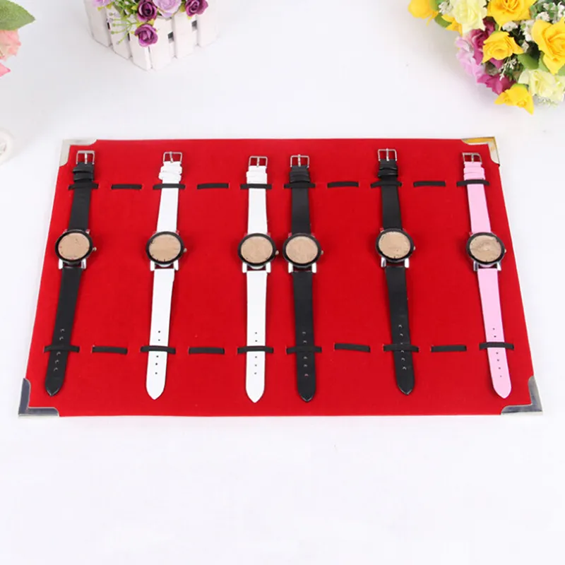 10 20 grilles boîtier de montre en cuir avec fermeture à glissière velours montre-bracelet affichage boîte de rangement plateau voyage bijoux emballage étagère organisateur 12637