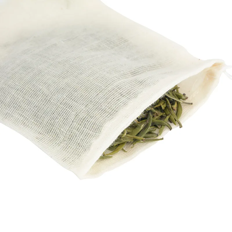 / grands sachets de thé 8x10cm sacs réutilisables en mousseline de coton pour les herbes de savon Tea229R
