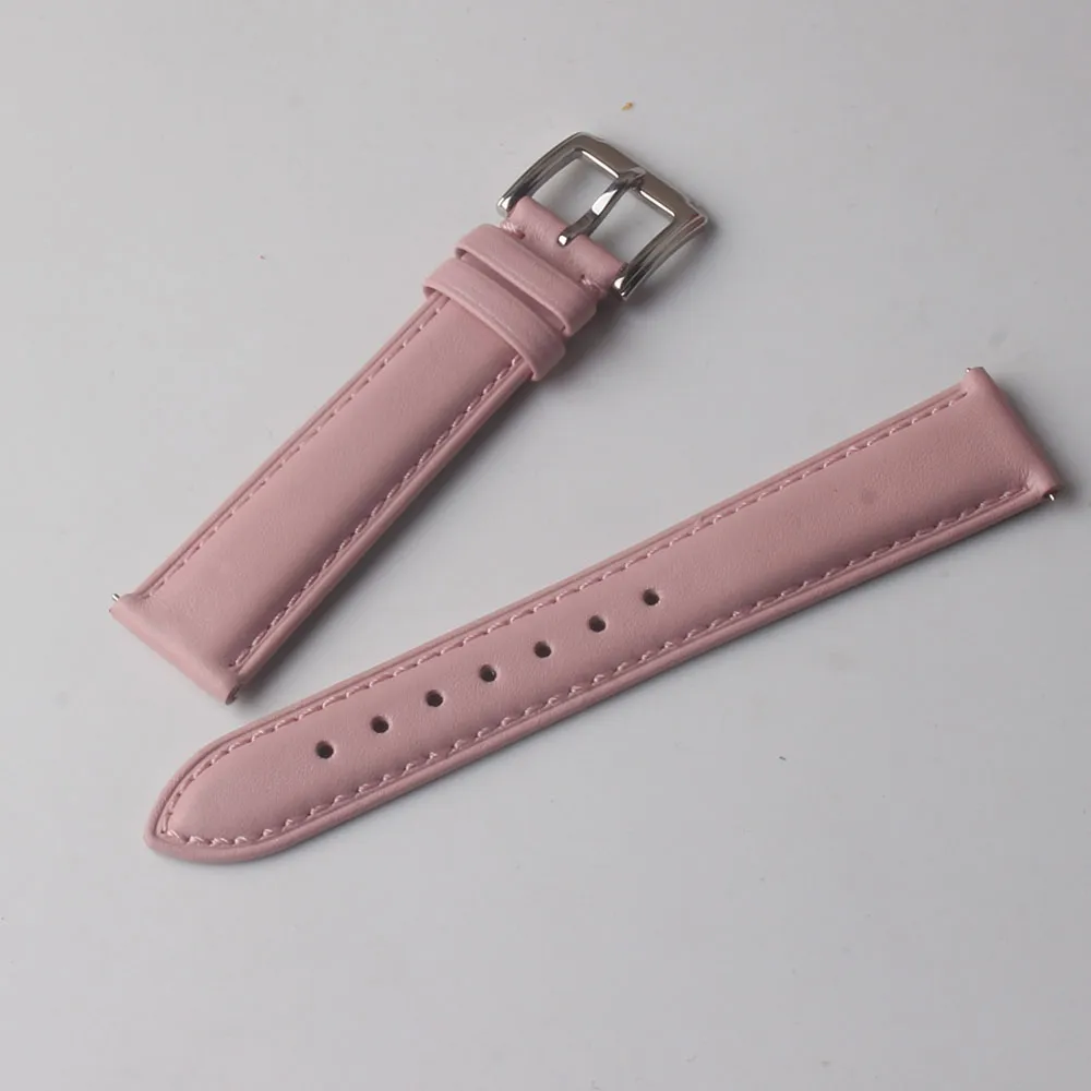 Rosa Echtleder Glatte Uhrenarmbänder Armband Schnellverschlussstifte Mode Uhrenzubehör 14mm 15mm 16mm 17mm 18mm 19mm 20mm repla186t