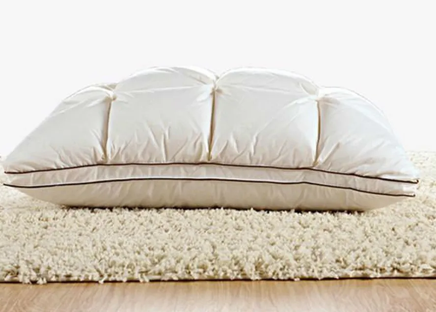 Almohada de plumas 48 74 cm 3D pan blanco pato abajo estándar antibacteriano elegante textil para el hogar 014274J