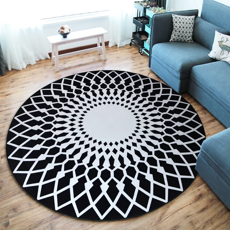 Okrągłe dywan dywaniczny mata nowoczesne dywany do salonu dywan dywan sypialnia sypialnia antypoślizgowa mata podłogowa tapete do domu tkaniny 290J