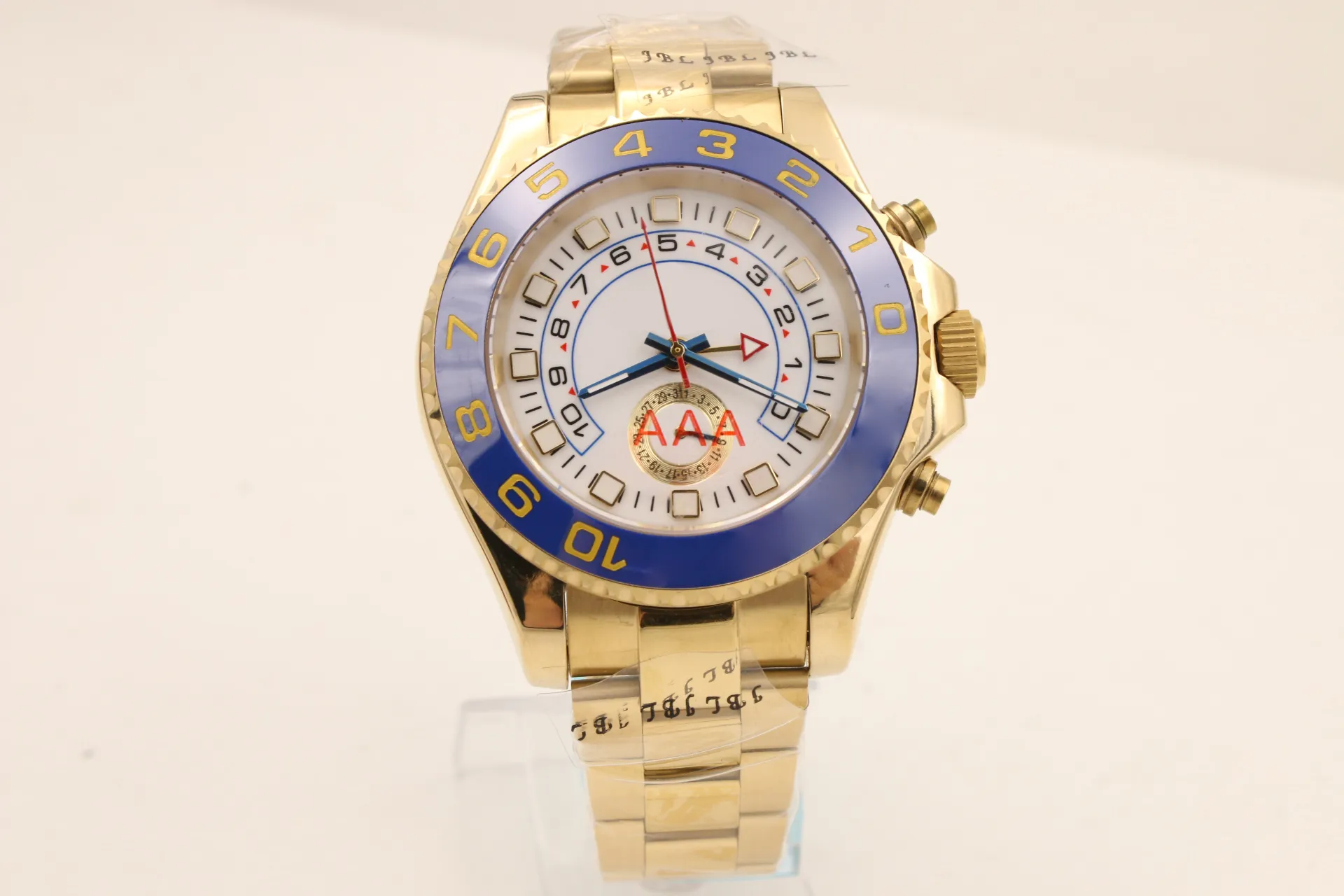 Super U1 Top Quality 18K Gold Luxury Mens Watch M116680 Mouvement automatique 44 mm Sapphire White Dial 316 Watch Bandle de montre en acier inoxydable 305