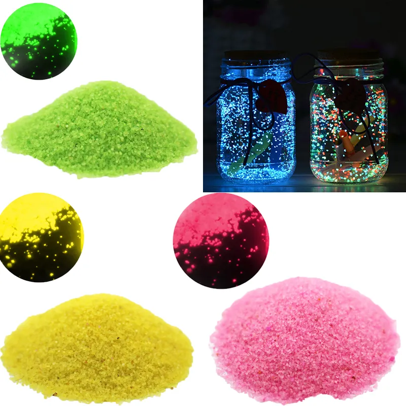 Fluorescent lueur dans le noir 10g grain lumineux sable fête bricolage peinture brillante étoile souhaitant bouteille particules fluorescentes enfants jouet 1497578