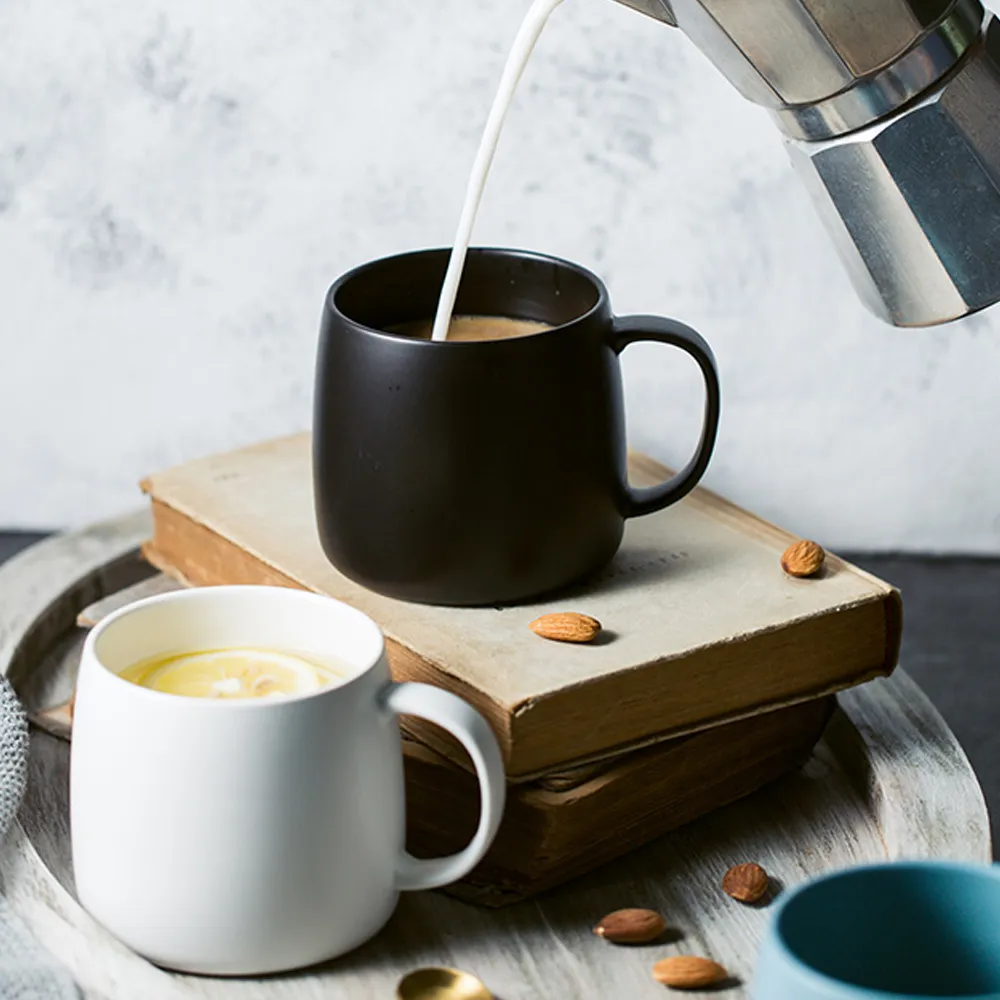 MUZITY Ceramic Mug Porcelain Matte Coffee or Tea Mug 450ml Breakfast Milk Mug Drinkware T200506