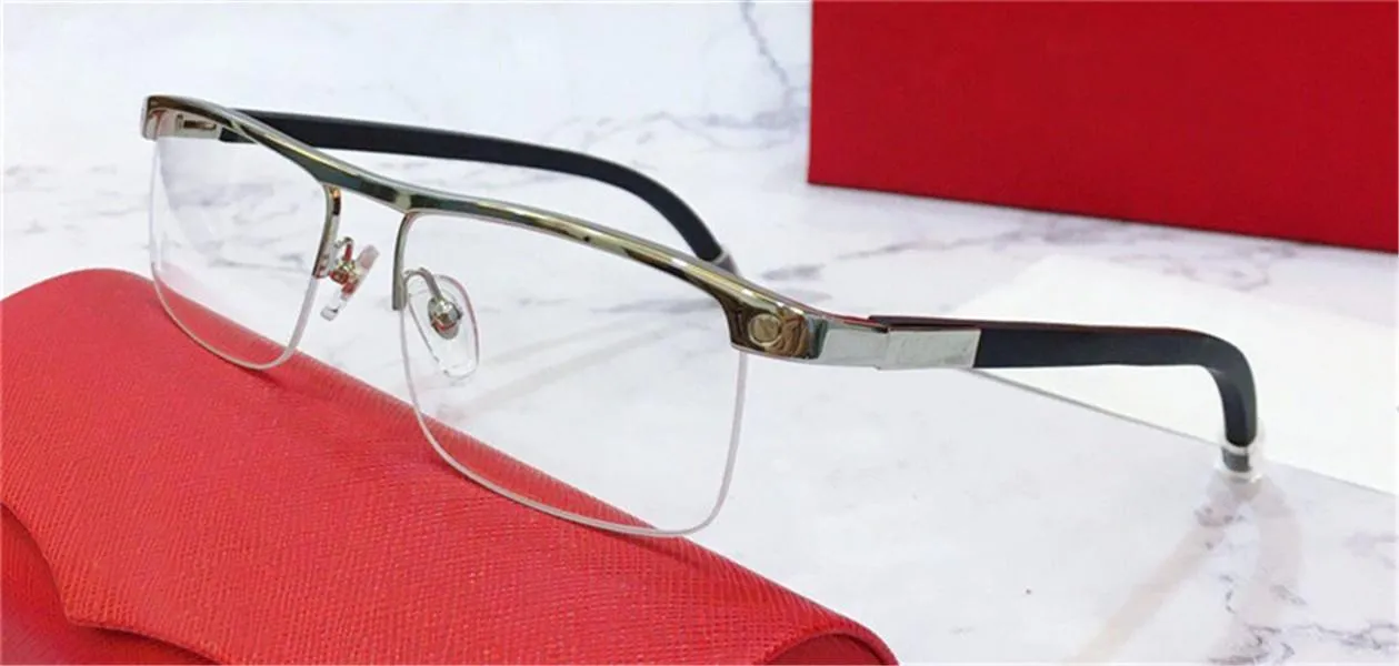 selling glasses frame half frame metal frame wood legs optical glasses men classic business models 8200980242i