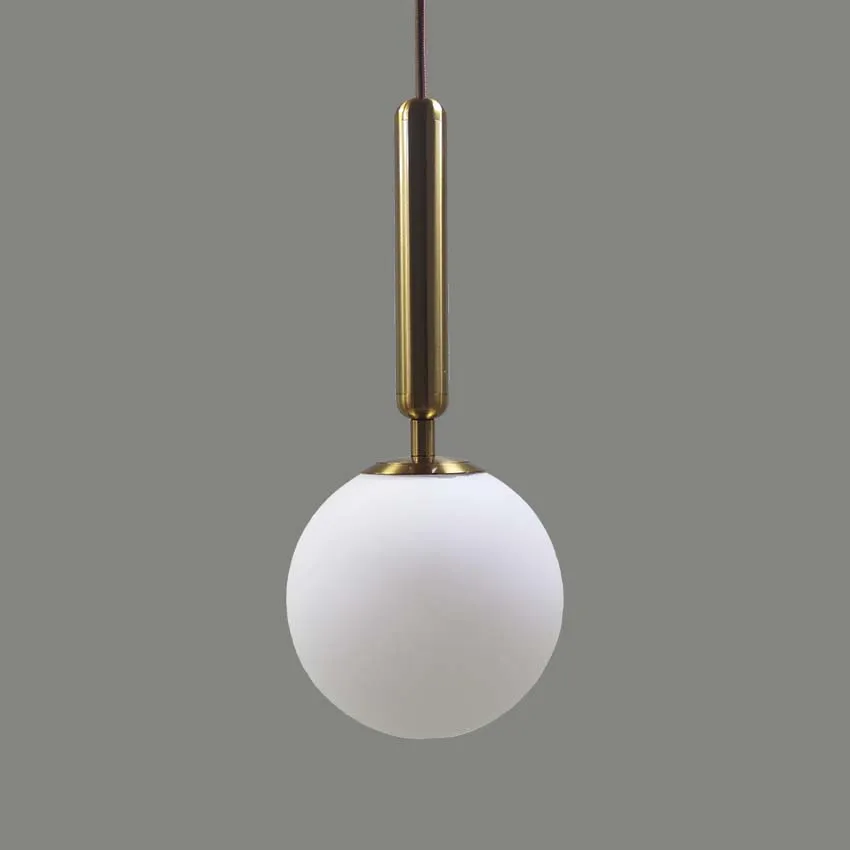 Kreatywna szklana lampa wisząca 15 20 25 30 cm biała kulka jasna cień Złota Czarna Sypialnia Restauracja 218N