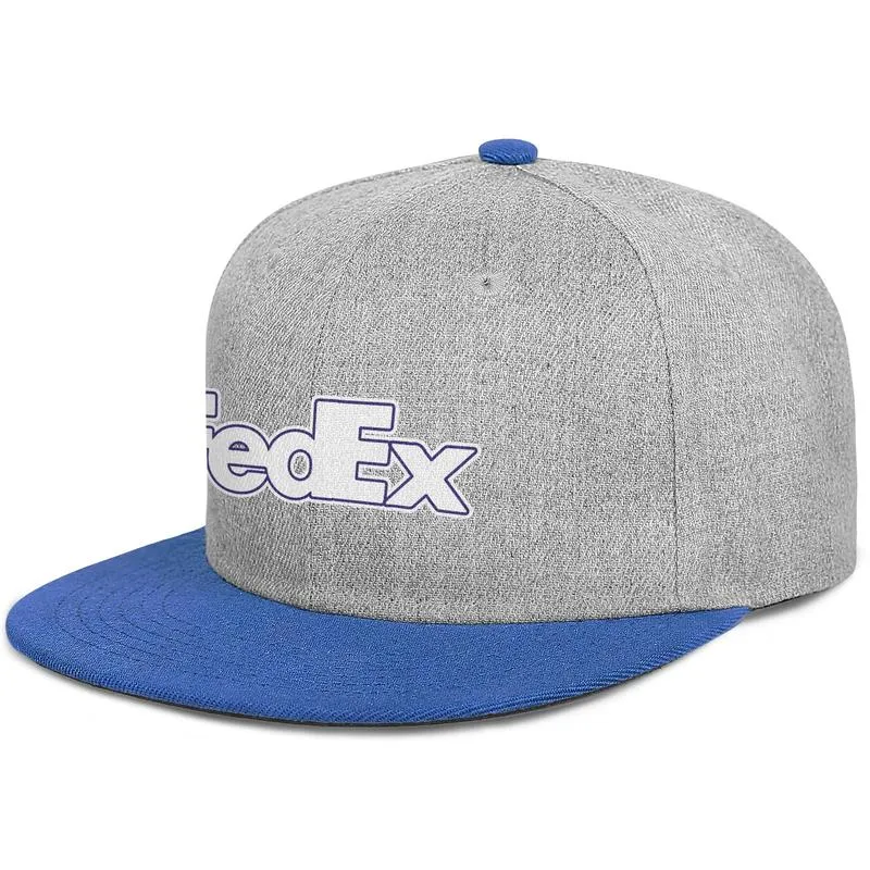 FedEx Federal Express Corporation logotipo azul masculino e feminino snap backflat brimcap estilos de beisebol ajustados personalizar chapéus de corrida g3104388