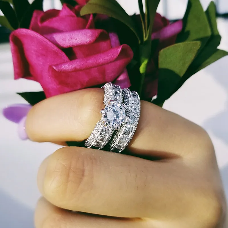 Стерлингового Серебра 925 пробы, роскошные смелые большие обручальные кольца, набор для свадебных женщин, помолвка, африканский палец, рождественский подарок, ювелирные изделия r44282386
