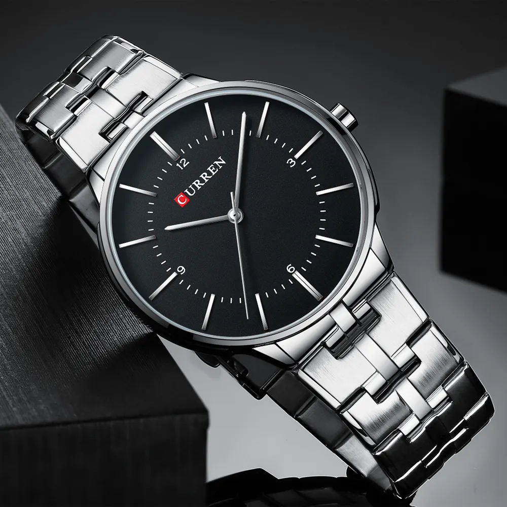 メンズクラシッククォーツアナログウォッチCurren Luxury Fashion Business Stainless Male Sport Watches Clogio Masculino306T