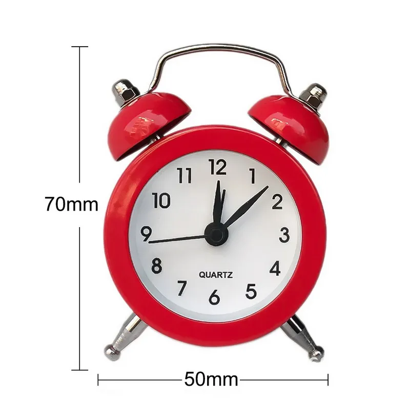 Outros relógios Acessórios 50mm Pequeno Despertador Sino de Alta Qualidade para Viagens Vintage Analógico Mini Mesa com Camping Outdoor Tools247R