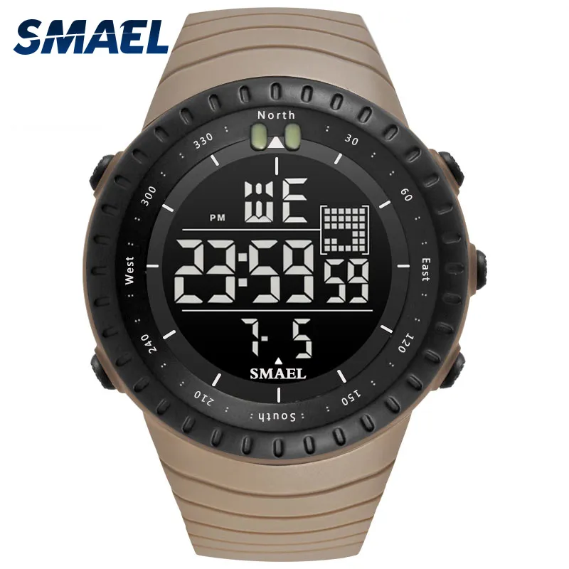 Smael Brand Electronics Watch Analog Quartz Wristwatch Horloge 50 mètres ALARME EN ALARME HOMMES