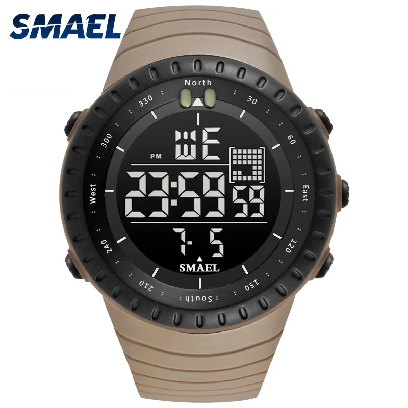 SMAEL Brand New Electronics Watch Analog Quartz Wristwatch Horloge 50 Meters Waterproof Alarm Mens Watches kol saati 1237246s