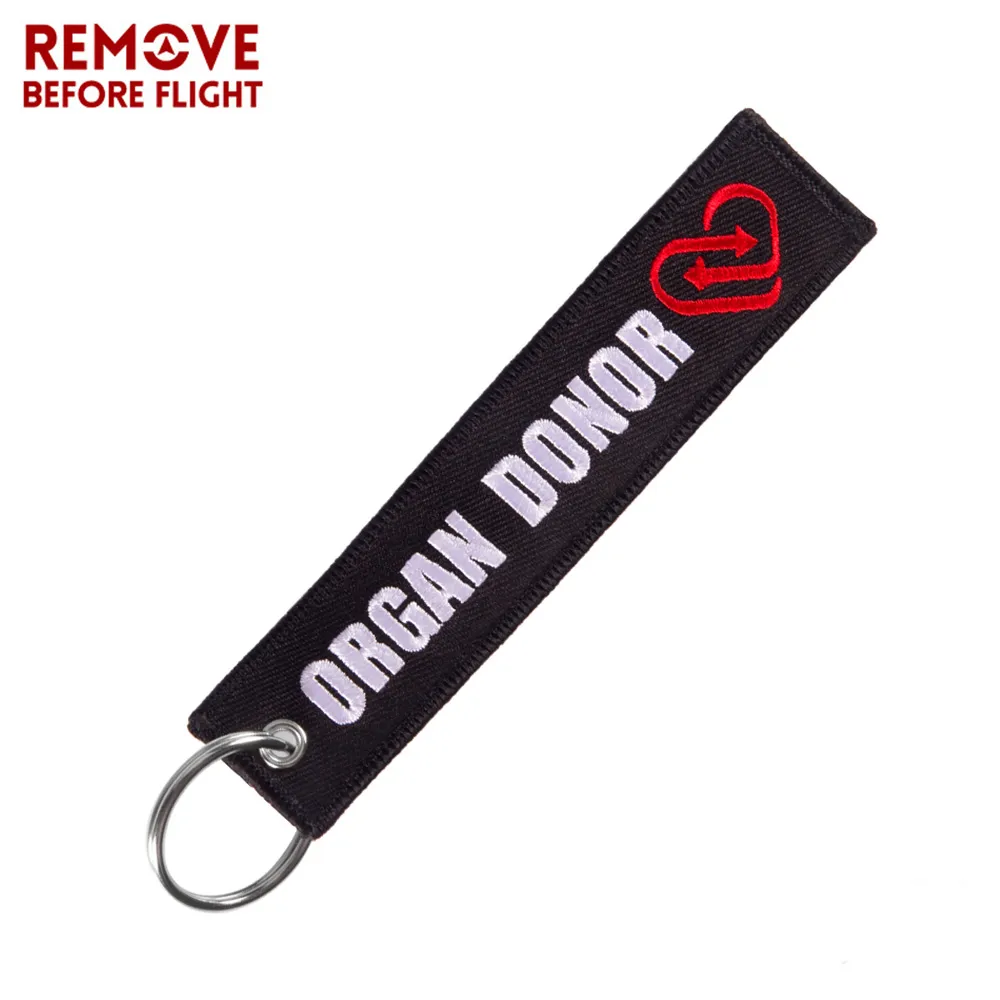 BEFORE FLIGHT Keychain Launch Key chains for Motorcycles and Cars Black Tag Embroidery Fobs317s