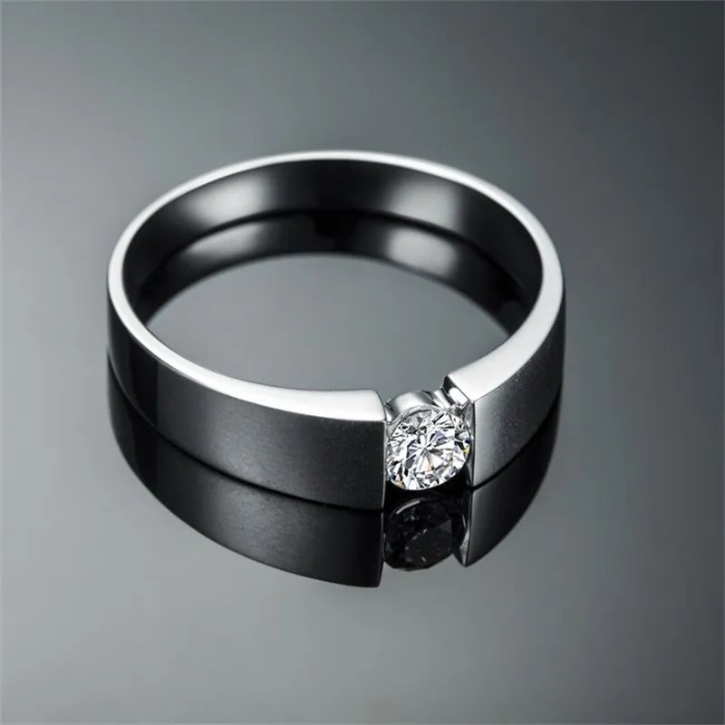 Klassisk 100% Original Solid 925 Silver Rings Set 6mm 1CT CZ SONA Diamond Engagement Rings smycken Bröllopsringar för kvinnor Män storlek292K