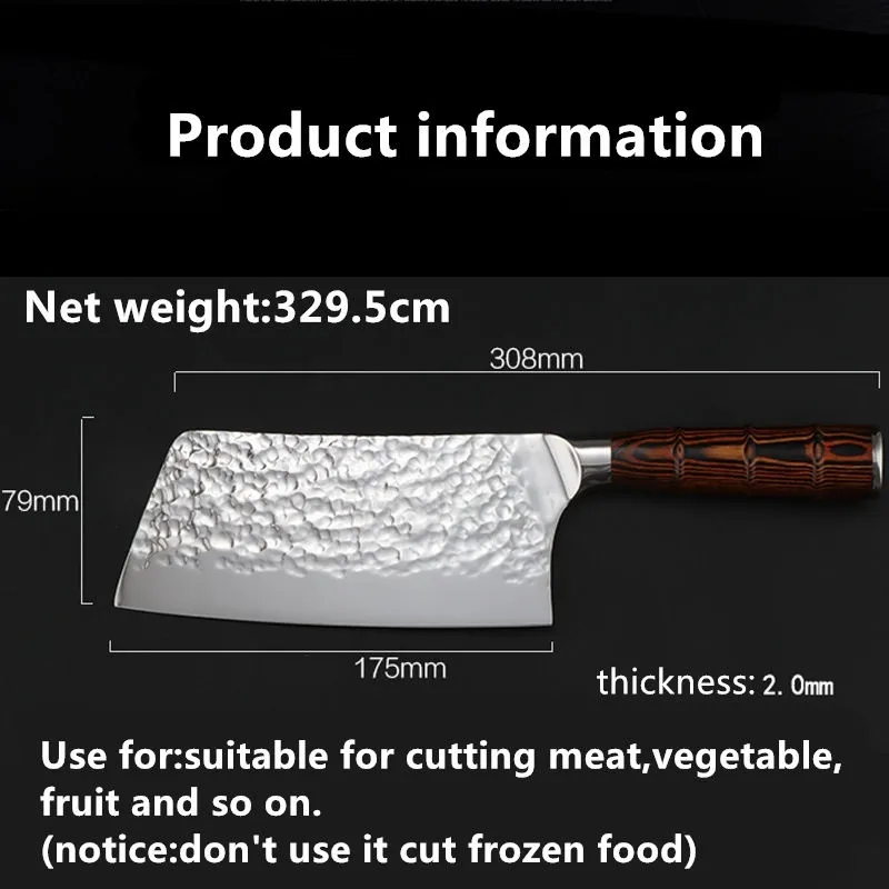 7inch Stainless Steel Kitchen LNIFE Chef LNIFE Cleaver Santoku Knives Butcher LNIFE with Color Wood Handle2711