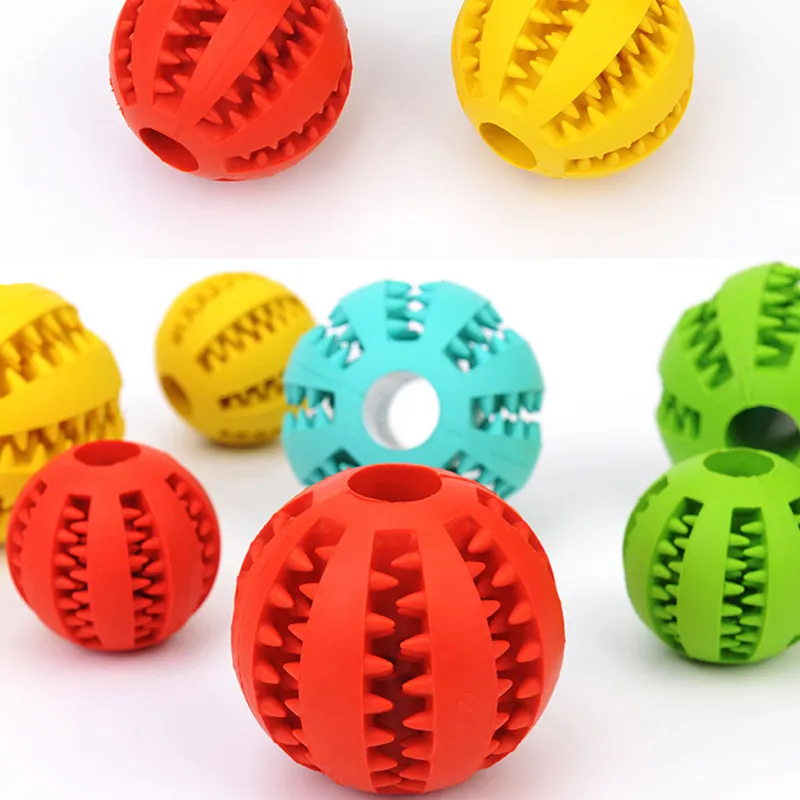 Interactive Toy Pet Cat Dog Chew Toys Tooth Cleaning Balls Pet Dog Toys Stretch Rubber Leaking Ball Pet Cat Dog289m