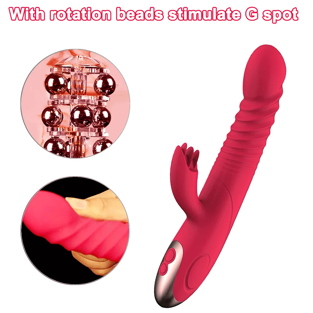 LIBO 텔레스코픽 혀 핥기 딜도 바이브레이터 여성용 구강 성교 장난감 질 마사지기 G-Spot Clitoris Stimulator 섹스 샵 Y200226