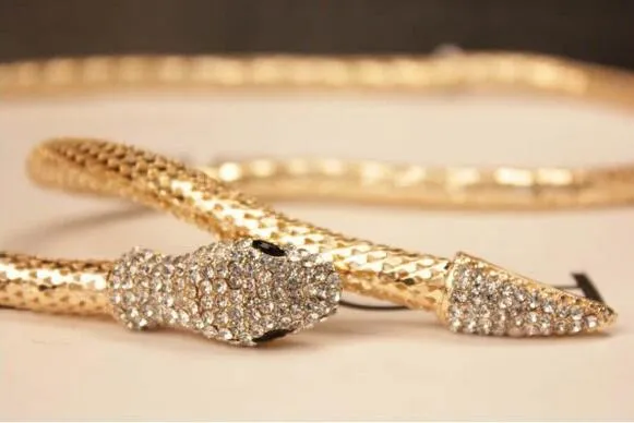 2019 Fashion Collier Femme Jewelry Full Rhinestone Austrio Austories Gold Silver Crystal Snake Longpendant Necklace NJ-1402592