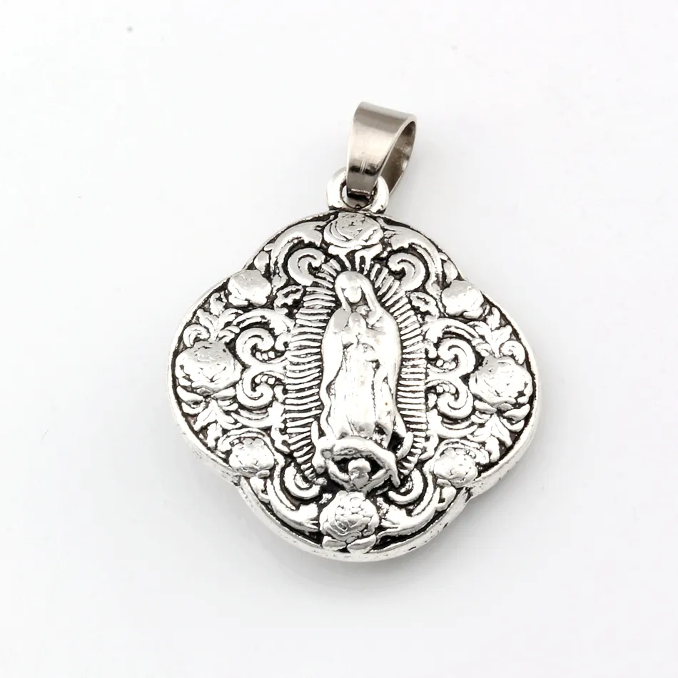 Antique Silver Virgin Mary Religious Alloy Charm Pendant Fit Necklace DIY Accessories 25 8x35mm A-480a178e