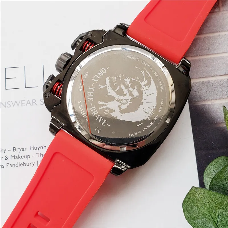 Relojes de lujo para hombre movimiento de cuarzo todo el dial funciona relojes edición de moda correa de silicona hombres deporte reloj militar diseñador waterp256Z