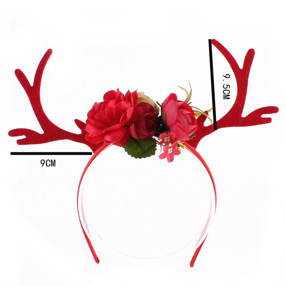 Decorazioni natalizie Corna di renna Fascia e fasce feste di Pasqua Fai da te Donna Girs Kid Deer Costume Ear Hairband1223P