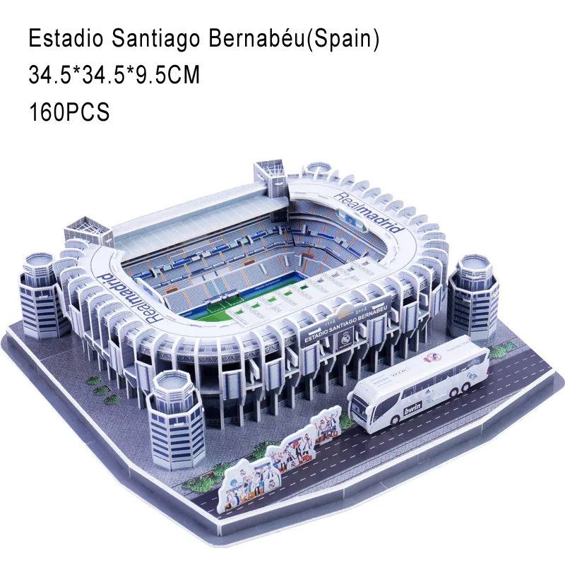 DIY 3D Pussel Jigsaw World Football Stadium Europeisk fotbollslekplats Monterad Byggnadsmodell Pusselleksaker för barn GYH MX200414