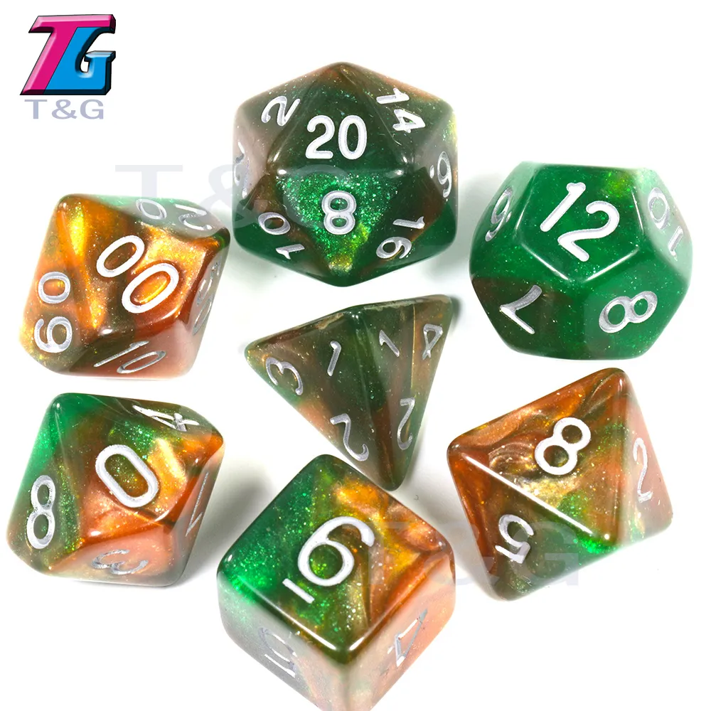 DICE ZŁOTA liczba akcesoria do gry kostki set0123452528468