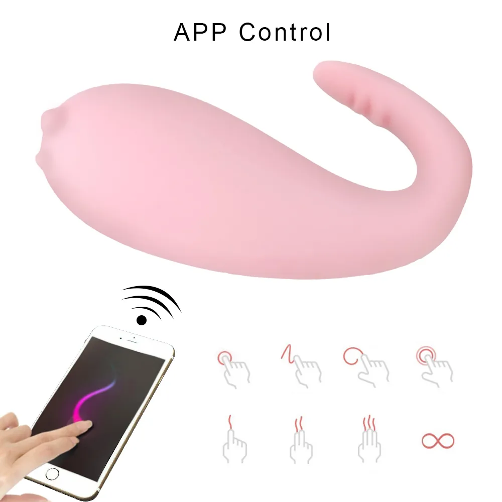 Vatine 8 Frequency Vibrator G-spot Massage Silicone Wireless App Remote Control Bluetooth Connect Monster Pub Sex Toys For Women Y19062802