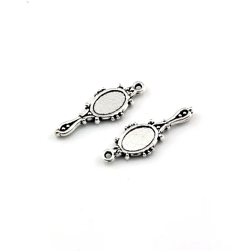 Antique silver Alloy devil mirror Charms Pendants For Jewelry Making Bracelet Necklace DIY Accessories 10x27mm A-588209W