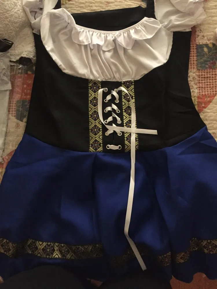Costume a tema ktoberfest ragazze adulte Octoberfest Bavaria German Beer Maid Wench Costume Carnival Party Dress277A