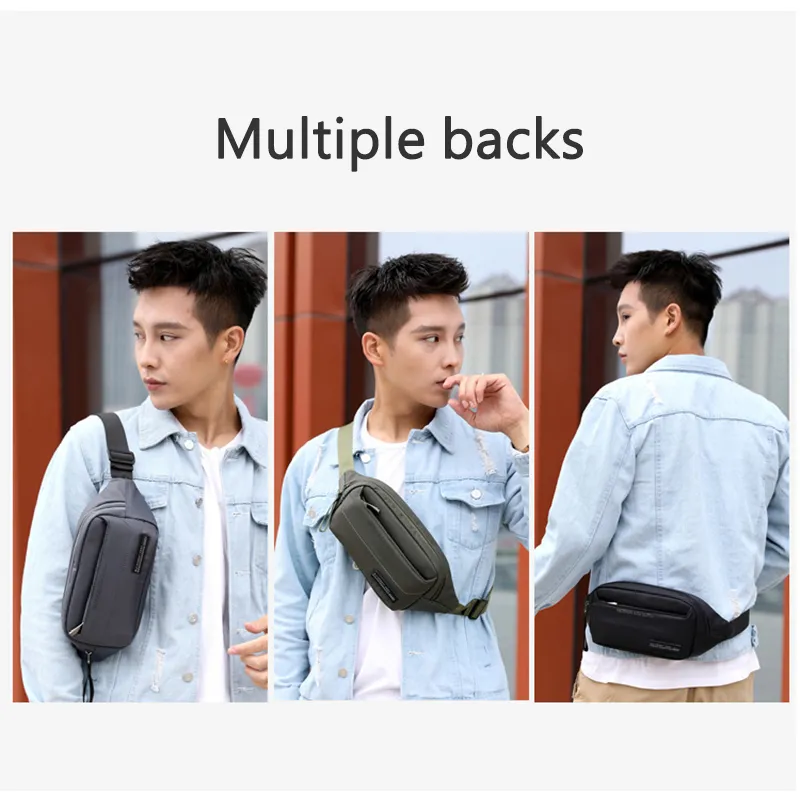 Casual Outdoor Fanny Pack Men's Waist Bag Black Nylon Waist Pack Men Chest Bag Phone Pouch Banana Hip 2020 Spring New351F