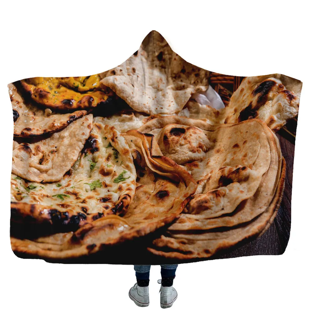 Kreative mexikanische Tortilla-Kapuzendecke, weiche warme Kinderdecke mit Kapuze, Sherpa-Fleece, tragbare Kuscheldecken für Kinder 130229n