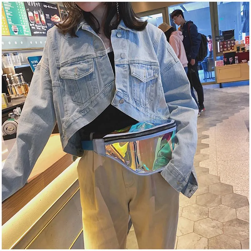 2020 Cool Waist Bags Fashion Belt Bum Bag Waterproof Transparent Clear Punk Fanny Pack Laser Waist Pack for Women Hip Bag252B