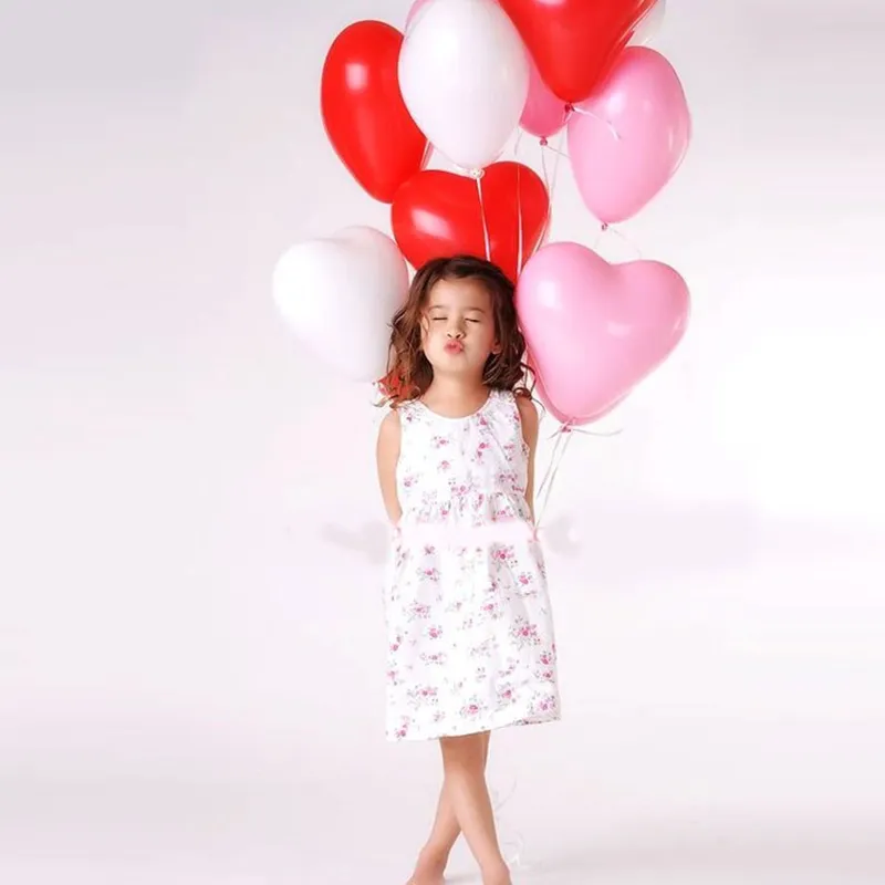 100 pz 2 2g Rosa Bianco Rosso A Forma di Cuore Palloncini In Lattice Festa di Compleanno Decorazioni di Nozze Amore Regali di San Valentino Forniture2876