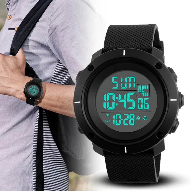 SKMEI Outdoor Sport Horloge Mannen Multifunctionele Chronograaf 5Bar Waterdichte Wekker Digitale Horloges reloj hombre 1213250k